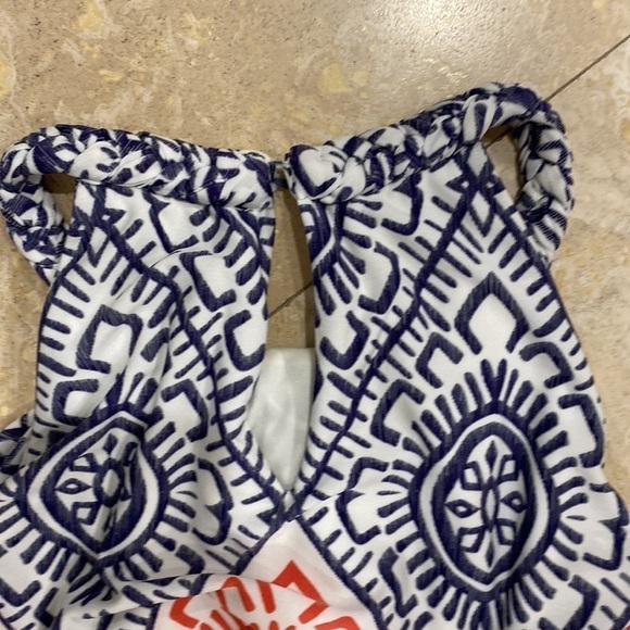 Braided Neck Dress with multi color tribal pattern - 4 - Picture 6 of 7